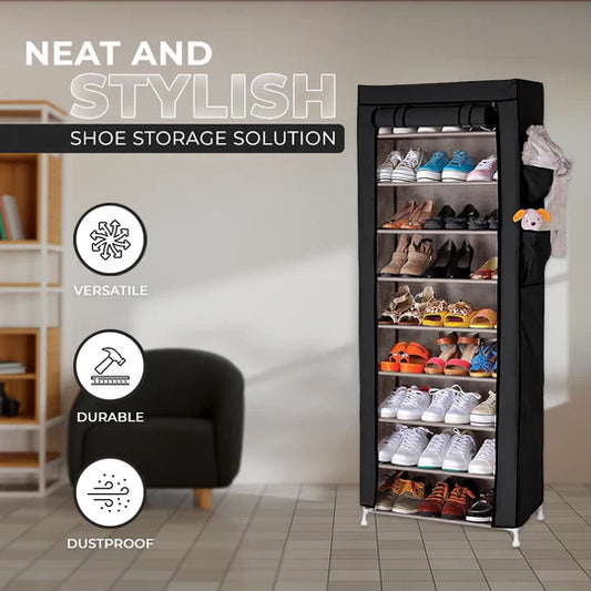 10-Tier Non-Woven Shoes Rack