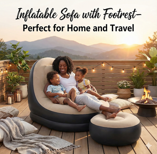 Inflatable Sofa with Footrest– Perfect for Home and Travel